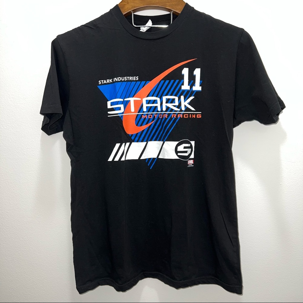 Loot Crate Marvel Stark Industries motor racing Ironman t-shirt, crew neck